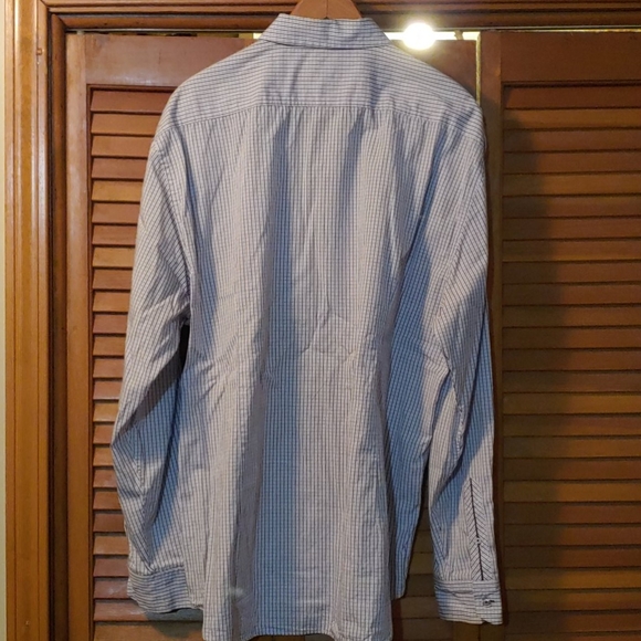 Blue and silver check button down shirt - Picture 2 of 4